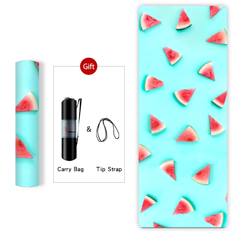 

TPE Color Printing Yoga Mat The Food Series Non-Slip Odorless Fitness Workout Yoga Pad Exercise Equipment Accept Personal Design