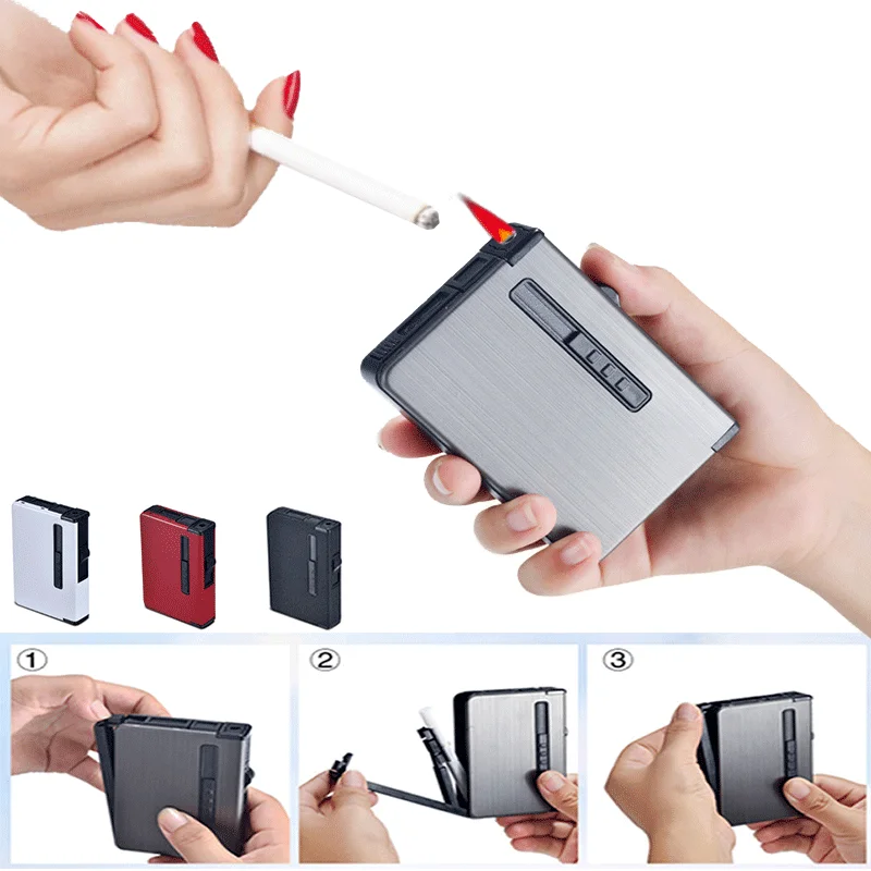 Зажигалка USB аксессуары для курения 9 Упаковок портативный металлический чехол