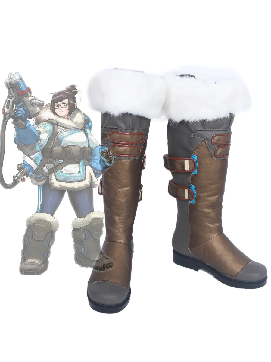 

OW Pioneer 76 Soldier Mei Cosplay Boots Shoes Custom Made Any Size