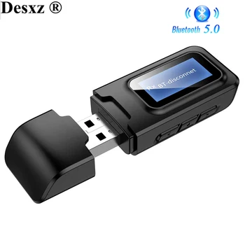 

LCD Wireless Bluetooth Adapter 5.0 2-in-1Bluetooth Transceiver receive Hifi Sound Quality 3.5mm for PC TV Car Speakers