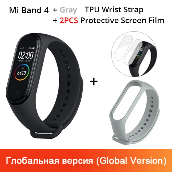 GV N Grey Xiaomi mi Band 4 новейший музыкальный Смарт mi band 4 браслет пульсометр фитнес 135 мАч цветной экран Bluetooth 5,0 - Цвет: GV N Grey