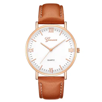 

Geneva Luxury Brand Mens Watches Stainless Steel Analog Quartz Ladies Dress Wristwatches Clock Women's Watch montre homme