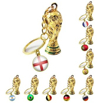 

2019 Football Fans Sports Souvenir Gift National Flag keyring WW2 Soccer Trophy Keychain Men Boy Ball Game Gifts Wholesale