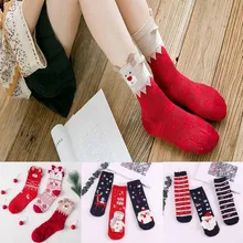 Женские хлопковые рождественские носки, милые носки из 3 предметов, повседневные носки, домашние женские носки-тапочки, Прямая поставка, calcetines#04