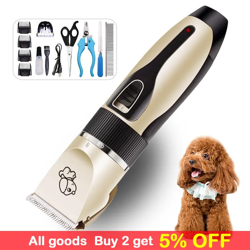 Tondeuse pour chien tondeuse pour chien toilettage (animal de compagnie/chat/chien/lapin) coupe de cheveux tondeuse ensemble de rasoir animaux de compagnie sans fil Rechargeable professionnel ► Photo 2/6