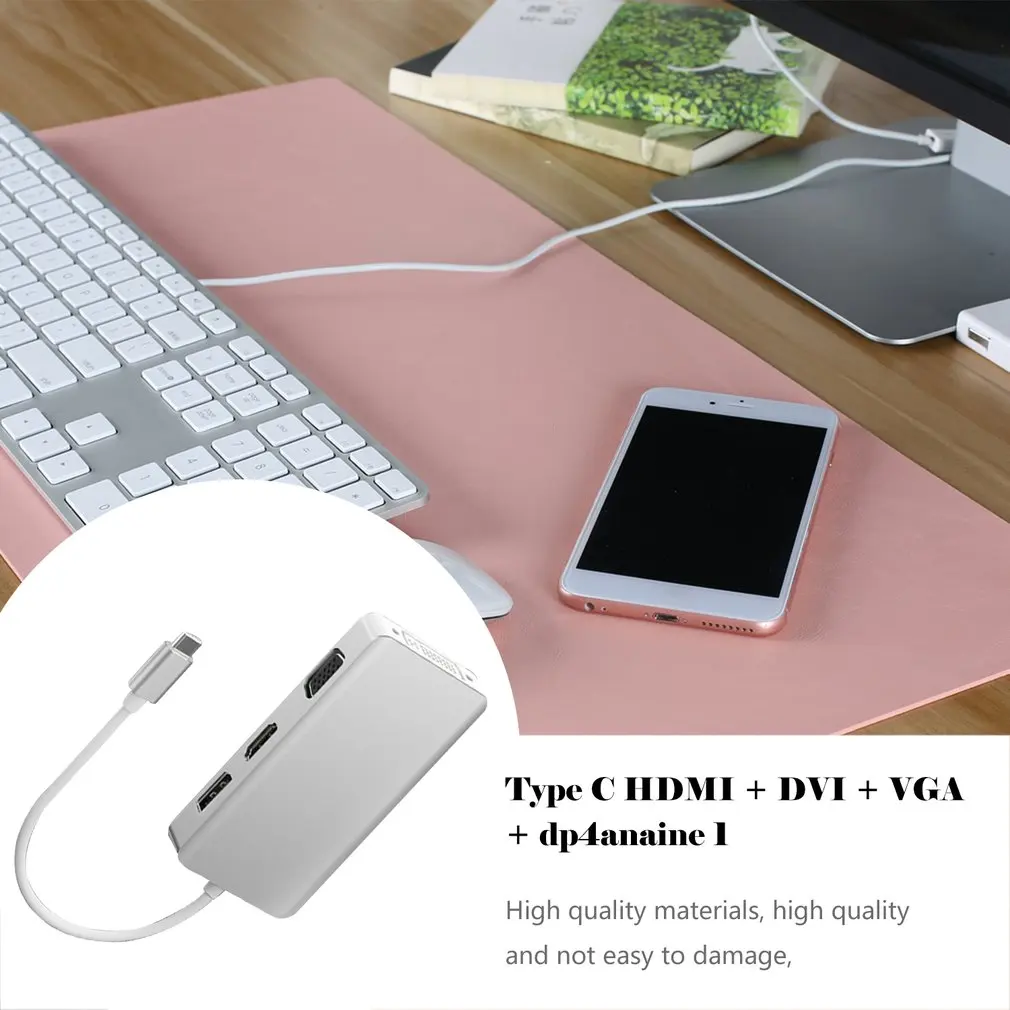 USB C концентратор USB C 3,1 к HDMI DP Displayport VGA DVI адаптер type C к HDMI VGA 1080p видео конвертер для Macbook