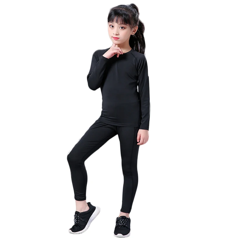 Winter Thermal Underwear Set Children Plus Velvet Long Johns Warm Thermo Underwear Kids Quick Dry Fitness Clothes Girls Pajamas