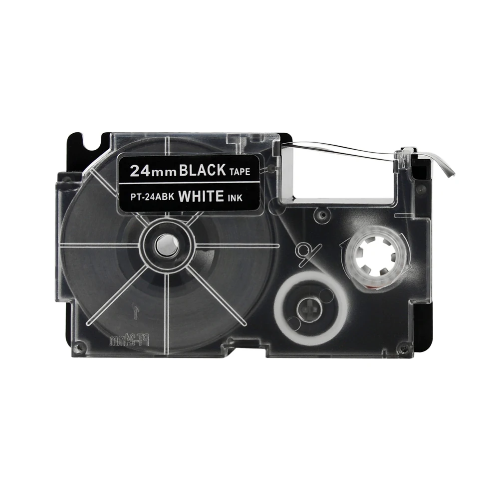 1 шт. PT-24ABK/XR-24ABK для Casio Label Tape 24 мм* 8 м белая на черном принтере лента совместима с Casio EZ Label Makers kingroad