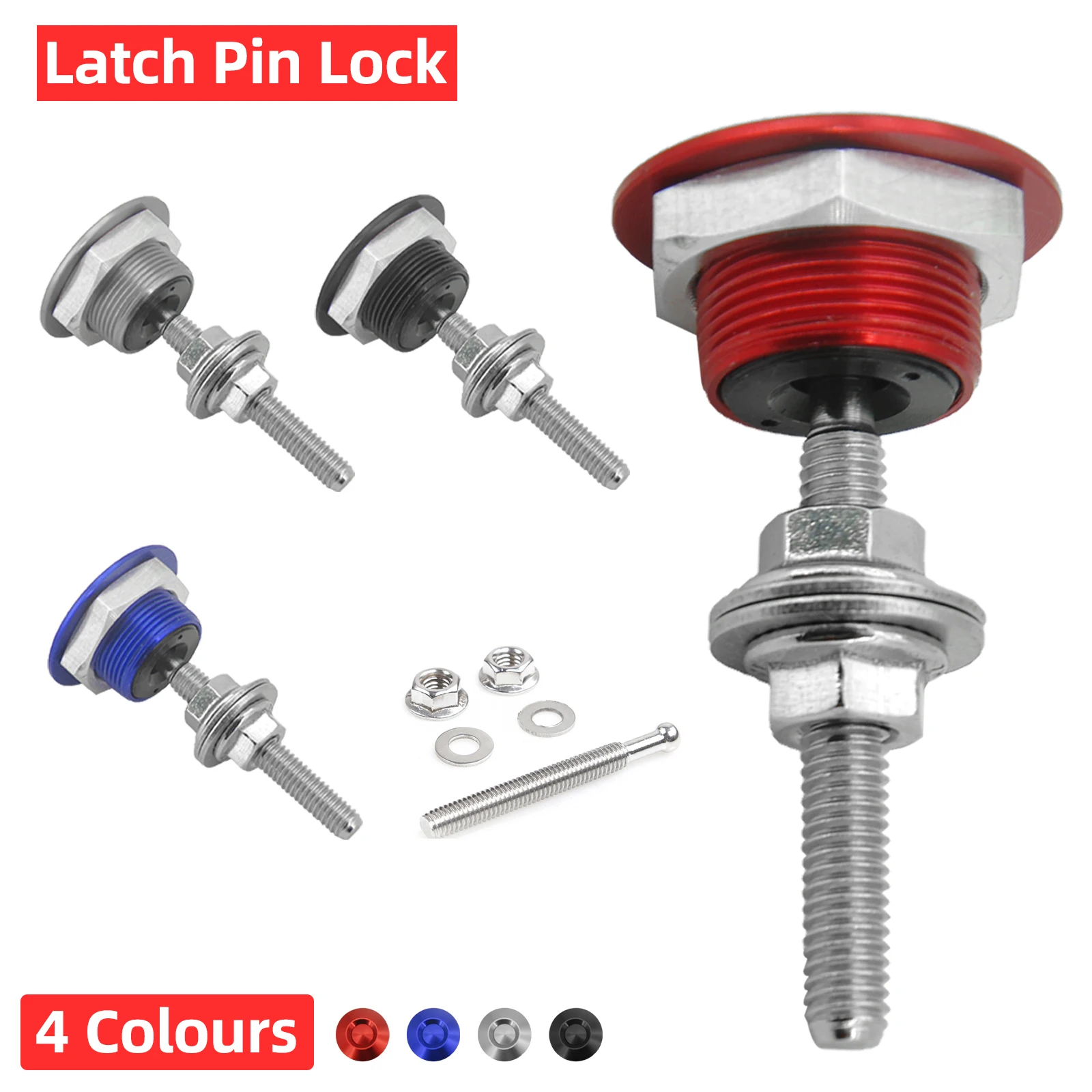 30mm Car Push Button Hood Pin Lock Clip Kit Quick Release Latch Engine