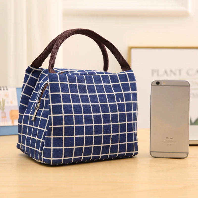 Новая модернизированная полосатая Портативная сумка для еды, Большая вместительная сумка для пикника, сумка для ланча на молнии, сумка для ланча, Складная Водонепроницаемая изоляционная сумка