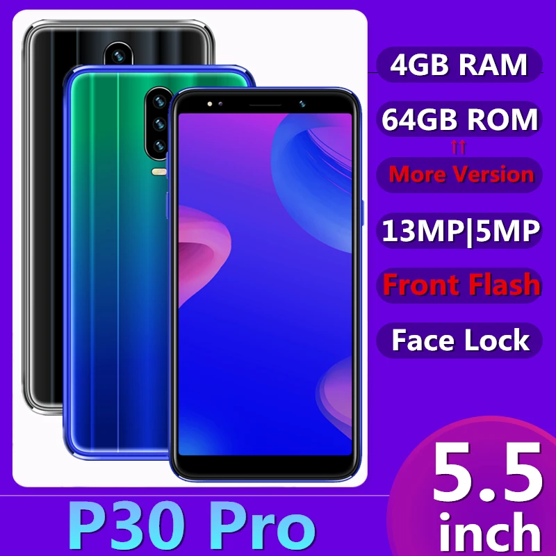 Оригинальные смартфоны P30 PRO 4G ram 64G rom Celulares 13MP Android распознавание лица разблокированные мобильные телефоны P35 мини мобильные телефоны