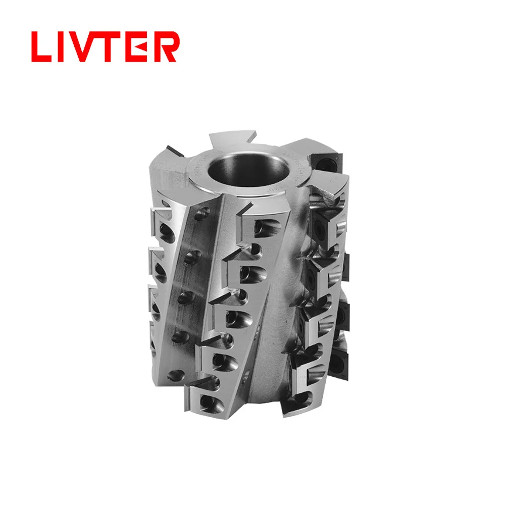 

LIVTER 125mm wood helical cutterheads with carbide inserts spiral cutter head for thickness jointer planer spindle moulder