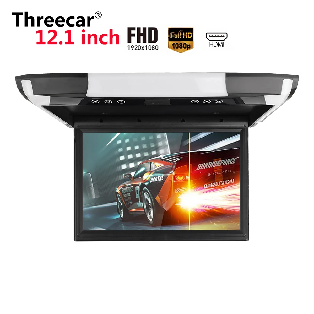 

12 inch Monitor 1280*800 Video HD Digital TFT Screen Widescreen Ultra-thin Mounted Car Roof Player HDMI AV FM USB SD MP5 NO DVD