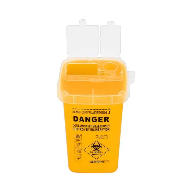 Sharps Container Collection Box Bin Medical Capacitance Sharp Durable Biohazard Piercing Needles Tattoo Artist Waste Box