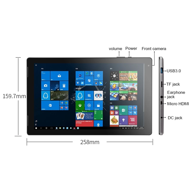 Планшет Jumper Ezpad 7 2 в 1 10 дюймовый Fhd Ips экран Intel Cherry Trail X5 Z8350 4 ГБ Ddr3 64 Emmc Windows