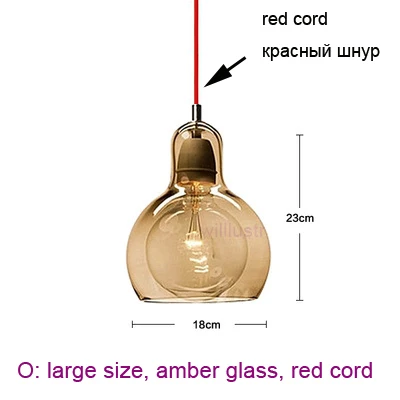 Мега лампочка, подвесной светильник, скандинавский светильник, современный и традиционный, прозрачный Янтарный дымный рот, выдувное стекло, светильник для ресторана, кухни, кафе, бара, s - Цвет корпуса: O