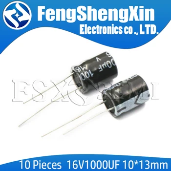 

10PCS Higt quality 16V1000UF capacitor 10*13mm 1000UF 16V 10x13 Electrolytic capacitor
