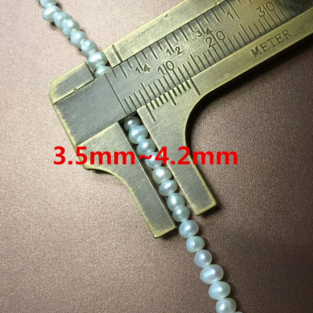 3.6 to 4.2mm Белый цвет, натуральный пресноводный жемчуг 2,5~ 3 мм, овальные бусины маленького размера - Цвет: 3.6 to 4.2mm
