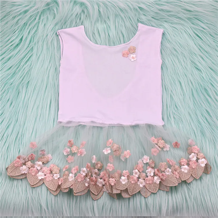 Новинка года; платье с цветочной вышивкой для маленьких девочек; одежда для фотосессий; милое Сетчатое платье - Цвет: Lavendor Dress