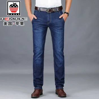 

Men's business casual jeans fall/winter men thick style company banquet pants Plus-size man blue jeans stretch Straight jeans