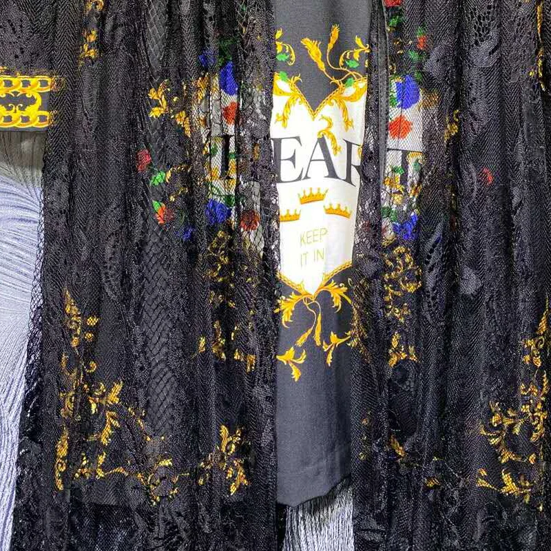 SEQINYY Black Vintage Dress Flower Letter Beading Crystal High Quality 2020 Summer Spring New Fashion Runway Design Lace Elegant