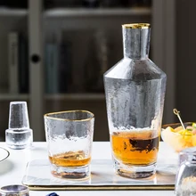 Европейский молотый треугольник рот чашка бокал для вина Золотая оправа стеклянная чашка для воды креативный виски бокал для вина ликер пивной бокал винный набор