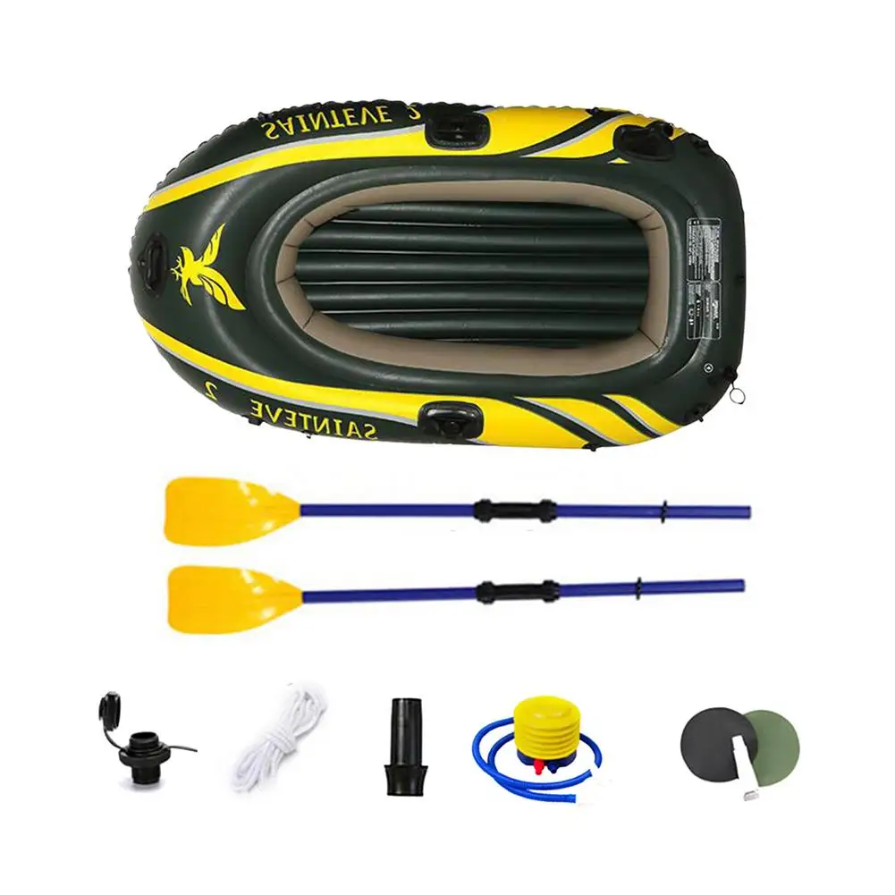 Foldable Iatable Boat Set Portable Thickened Floating Rafts Assault Boat 2-3 Man PVC Canoe Fishing Equipments