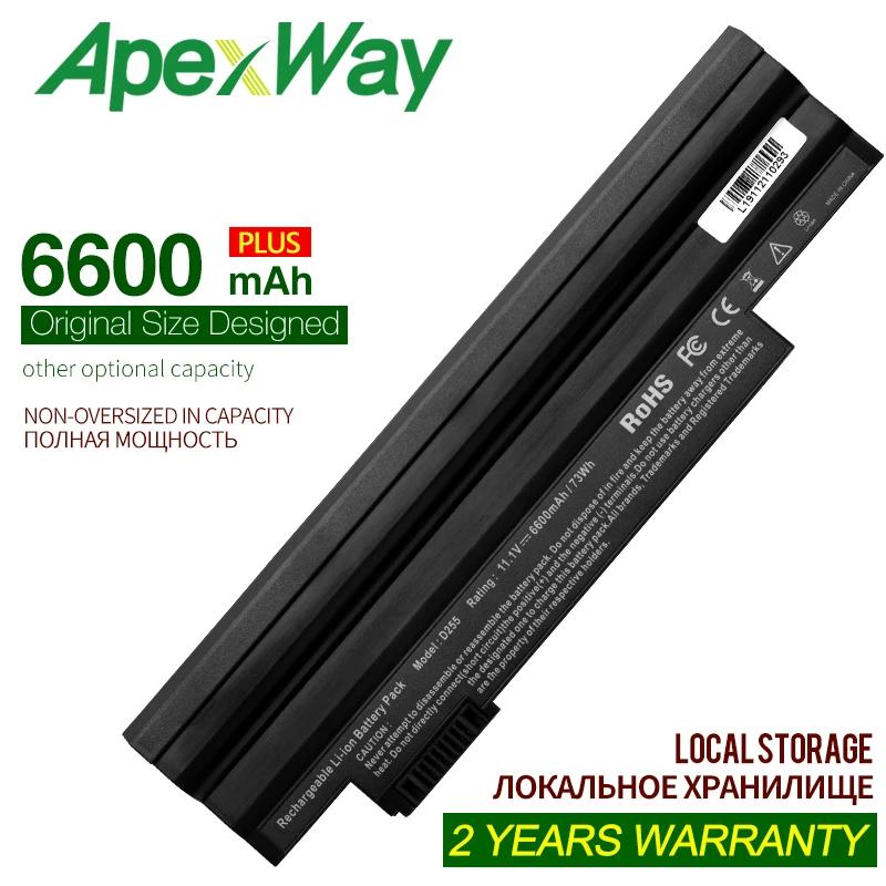 Аккумулятор ApexWay 6600 мАч для ноутбука al10b31 AL10A31 Acer Aspire One D270 522 722 AOD255 AOD257 AOD260 D255 D255E D257