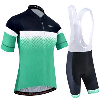 

BXIO Mens Cycling Set Short Sleeves And 5D Gel Padded Shorts Breathable Quich-dry Cycling Wear 206
