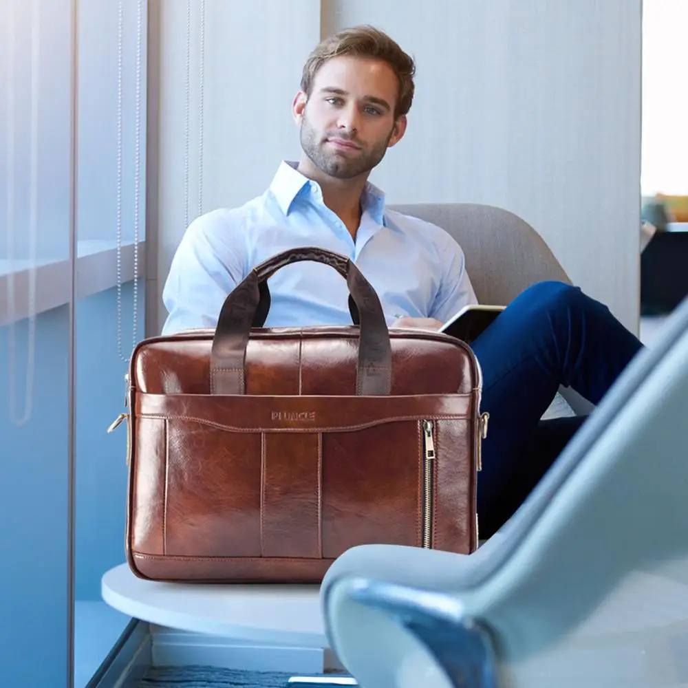 Деловая сумка из натуральной кожи, мужской портфель, сумка-мессенджер для ноутбука, модные сумки через плечо для мужчин, Офисная ручная сумка-тоут