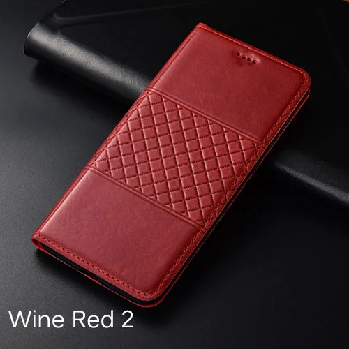 Чехол для Xiaomi Redmi 8, 8A, KEZiHOME, в клетку, стильный, из натуральной кожи, флип, кошелек, чехол для Redmi 8A, чехол для телефона s - Цвет: wine red 2