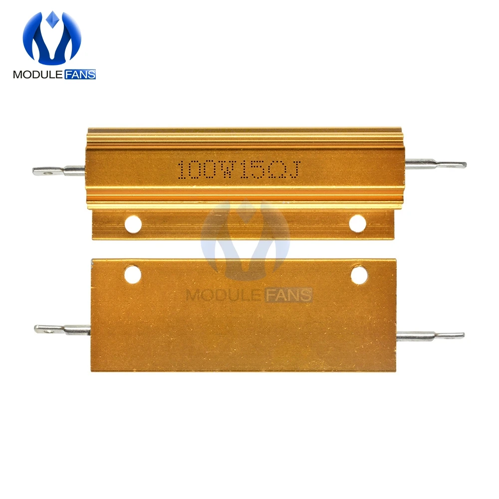 5 шт. 100W Алюминий корпус занимает чехол Мощность с проволочной обмоткой резистор 5%+ 5%-5% 0,5 0,5/1/2/4/6/8/10/20/50/100 Ом