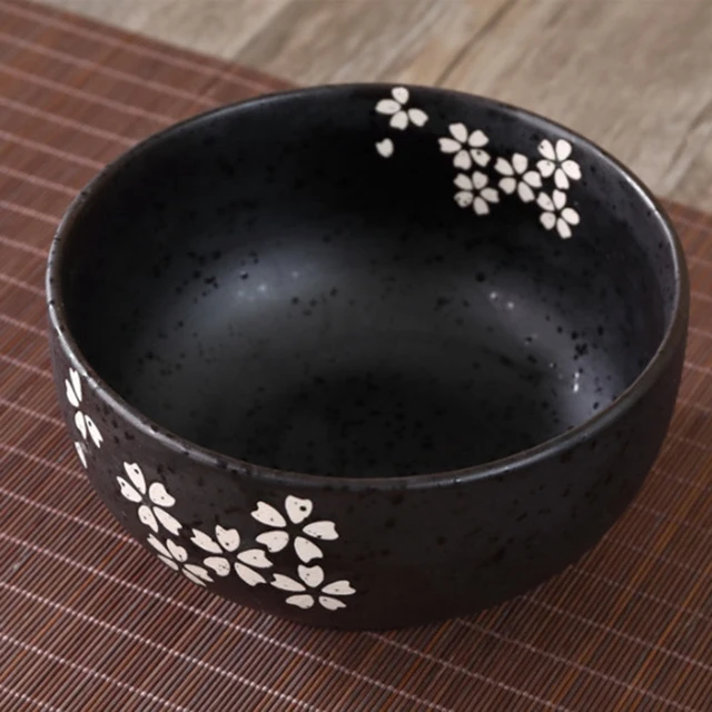 Japanese Bowl Instant Noodles Tableware Dining Room Tableware Salad Ceramic Bowl Bring Wooden Spoon Wooden Chopstick 5
