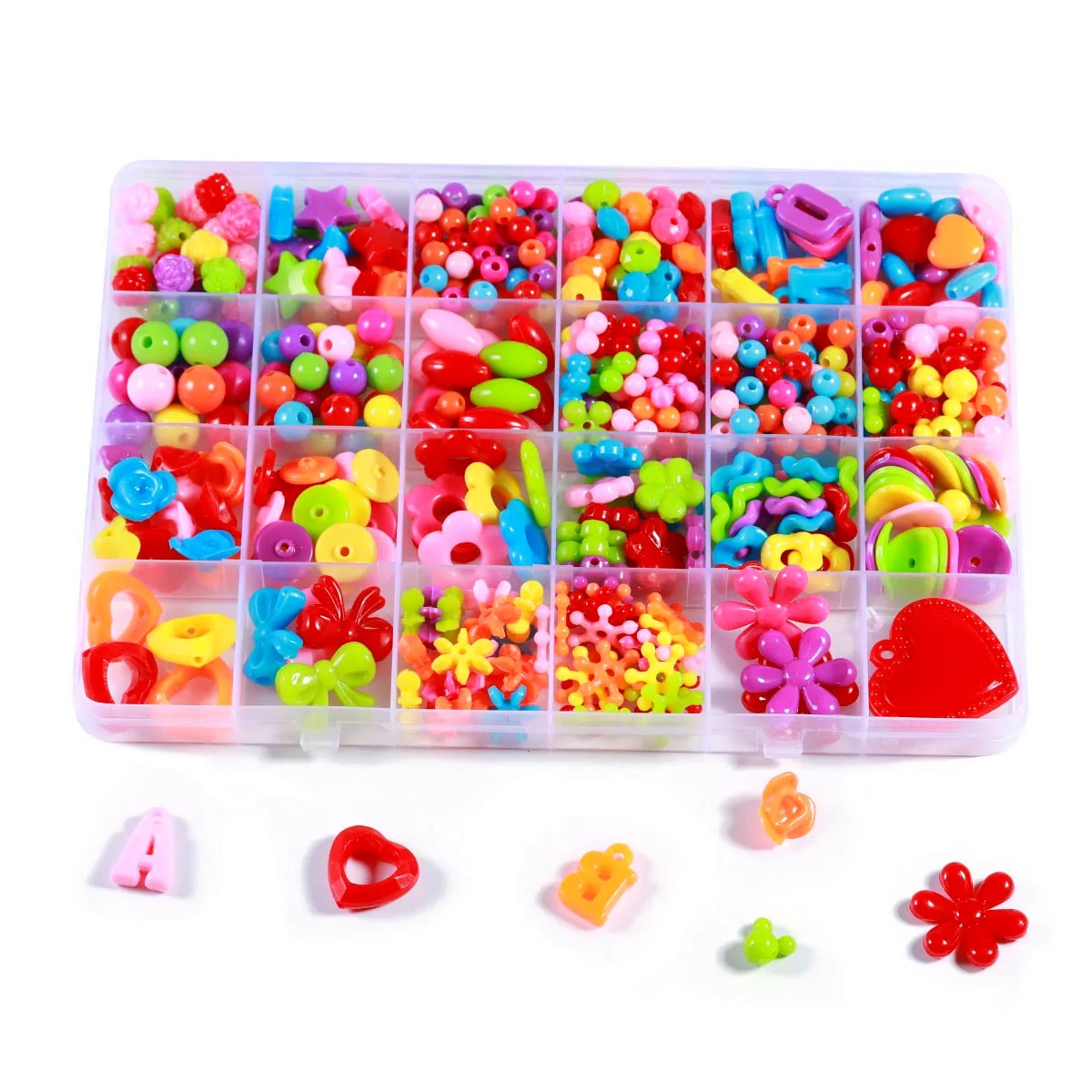 Apx450pcsBraceletNecklaceBeadsJewelryMakingSetColorfulCraft