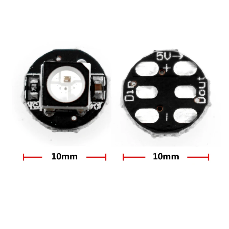10-100 шт. 5 в ws2812b ws2812 led с белым/черным радиатором индивидуально адресуемый встроенный 5050 rgb полный цвет мечты мини-доска
