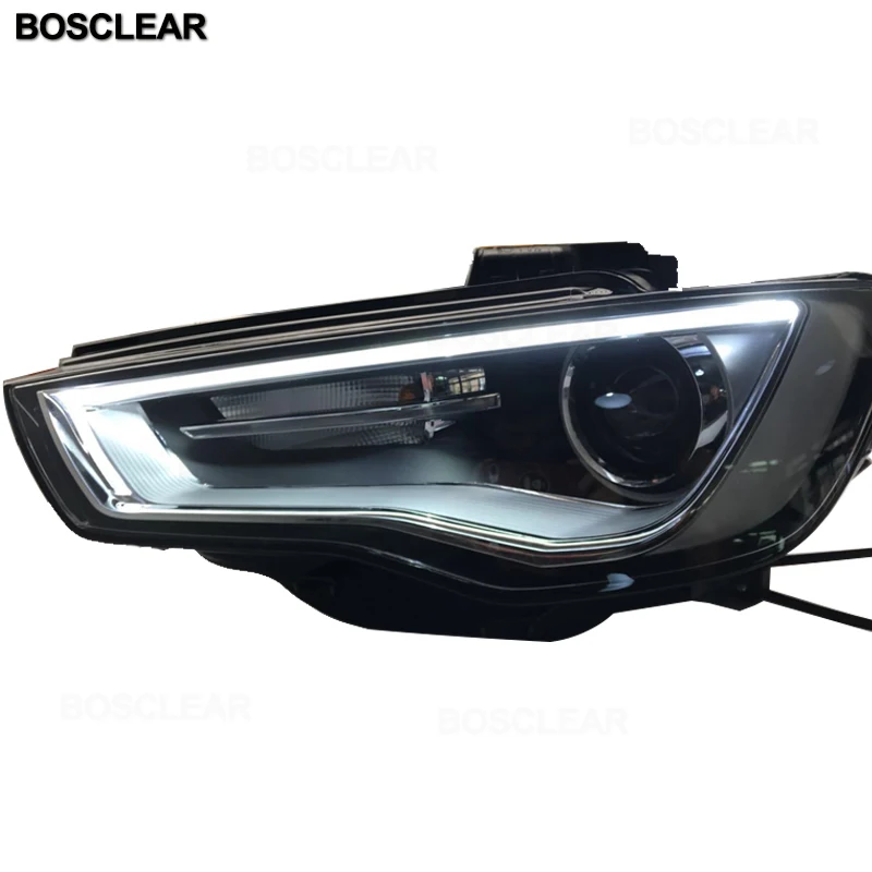 2PC Car Style LED headlights for Audi A3 2013- for A3 head lamp LED DRL Lens Double Beam Bosclear H7 HID Xenon bi xenon lens