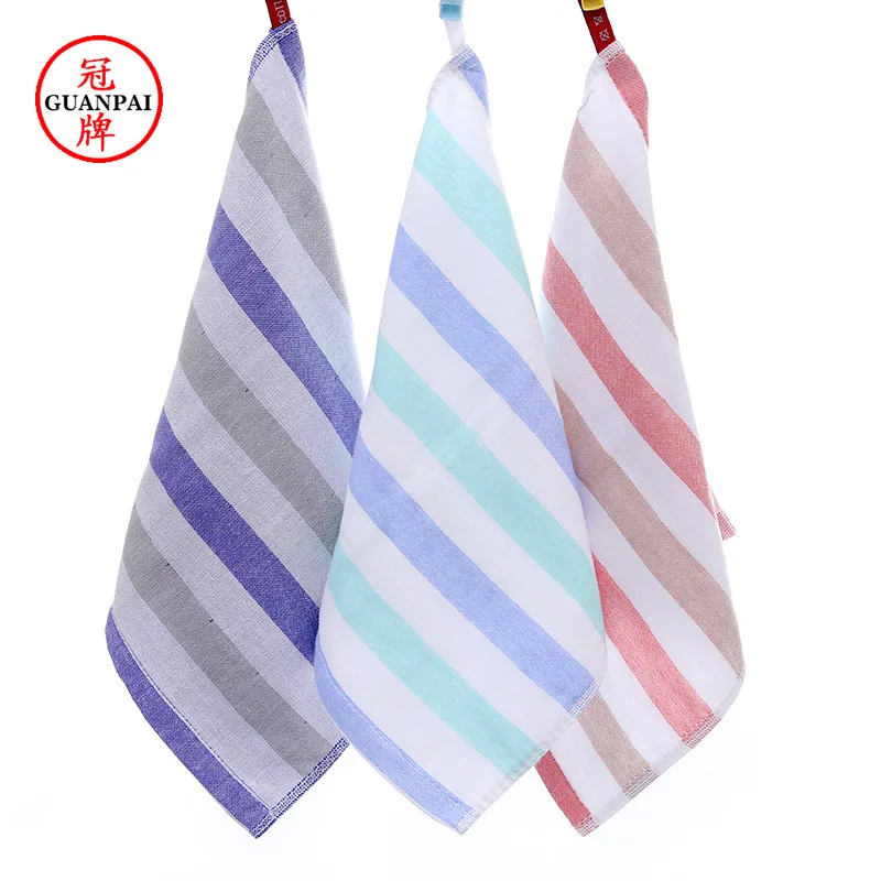  Crown 6014 Ply Color Stripes Bandana Gauze Looped Pile Adult Handkerchief Household Hand Cleaning P