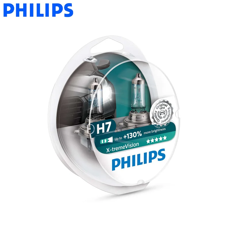 Philips H7 12V 55W X-tremeVision автомобильный головной светильник, Галогенные авто оригинальные лампы+ 130% ксенон яркий ECE RU продавец