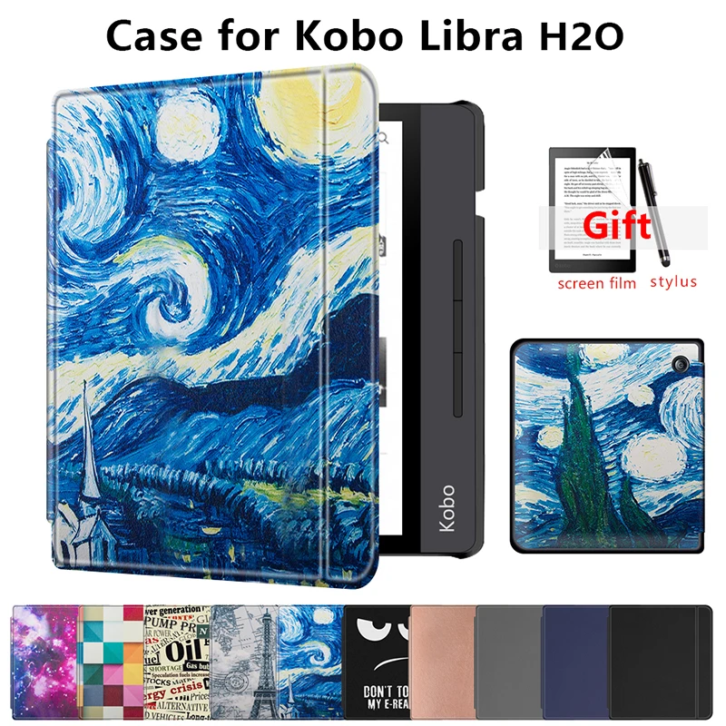 Магнитный чехол для нового Kobo Libra H2O тонкий защитный электронной книги диагональю