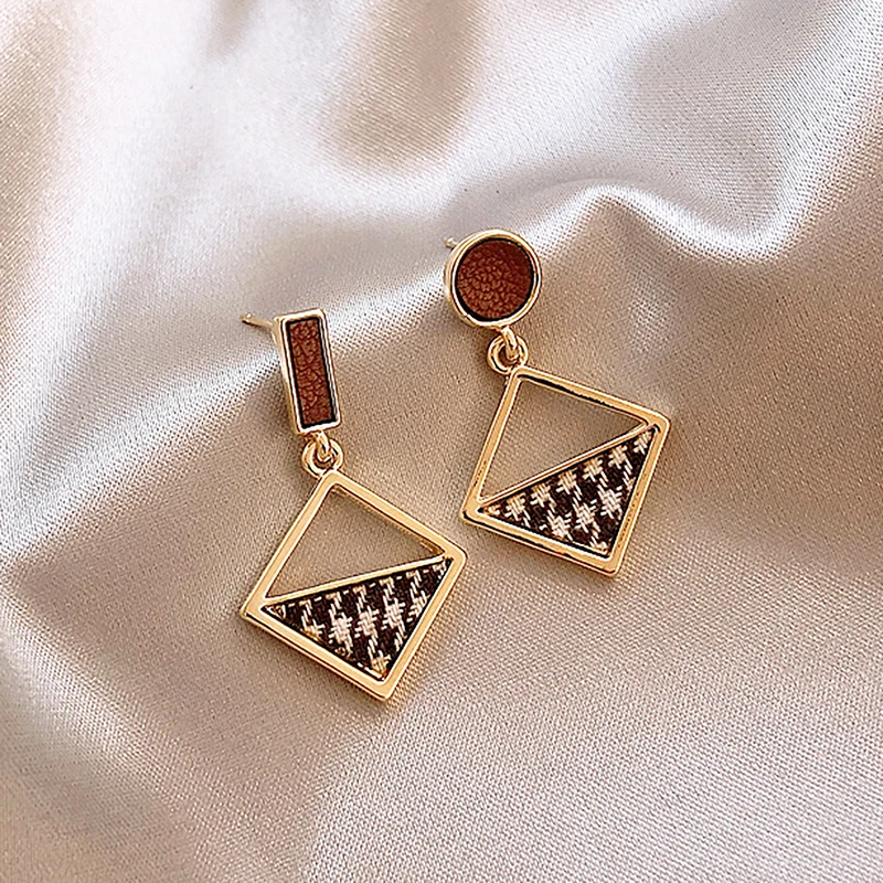Korean Checked Cloth Bowknot Drop earring for Women Female Dangle Earrings Cute Fashion Jewelry Gifts | Украшения и аксессуары