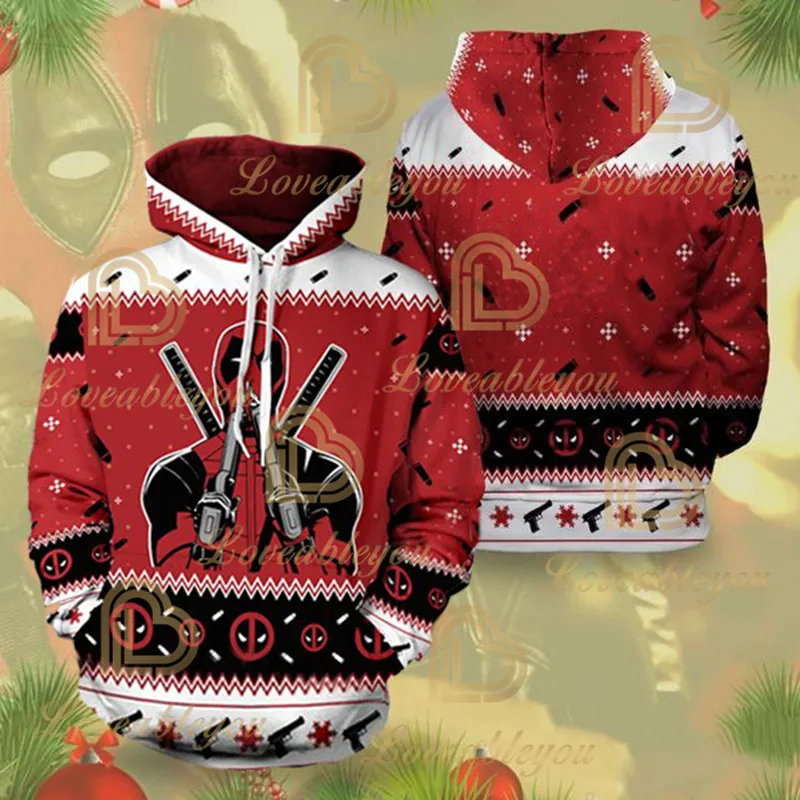 Deadpool Для фанатов, костюм Человека-паука, Рождественский косплей, Капитан Америка, 3D принт, толстовки для мужчин, Толстовка для фанатов фильма Marvel Deadpool - Цвет: Deadpool