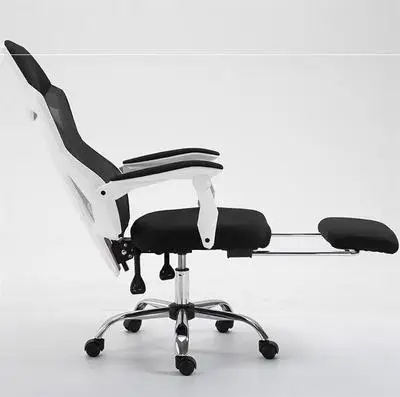 with footrest Вращающееся мягкое кресло для игр из эко-кожи, диван-кровать для ноутбука, офисное детское кресло для учебы Silla Cadeira Gamer Pouf, кресло для отдыха - Цвет: with footrest