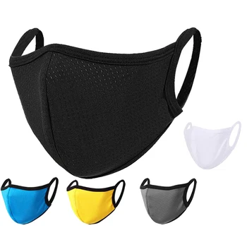 

1PCS Ice Silk Dust-proof Breathable Face Mask Washable Quickly Dry Adult Mask Outdoor Riding 2 Layer Reusable Face Cover Unisex