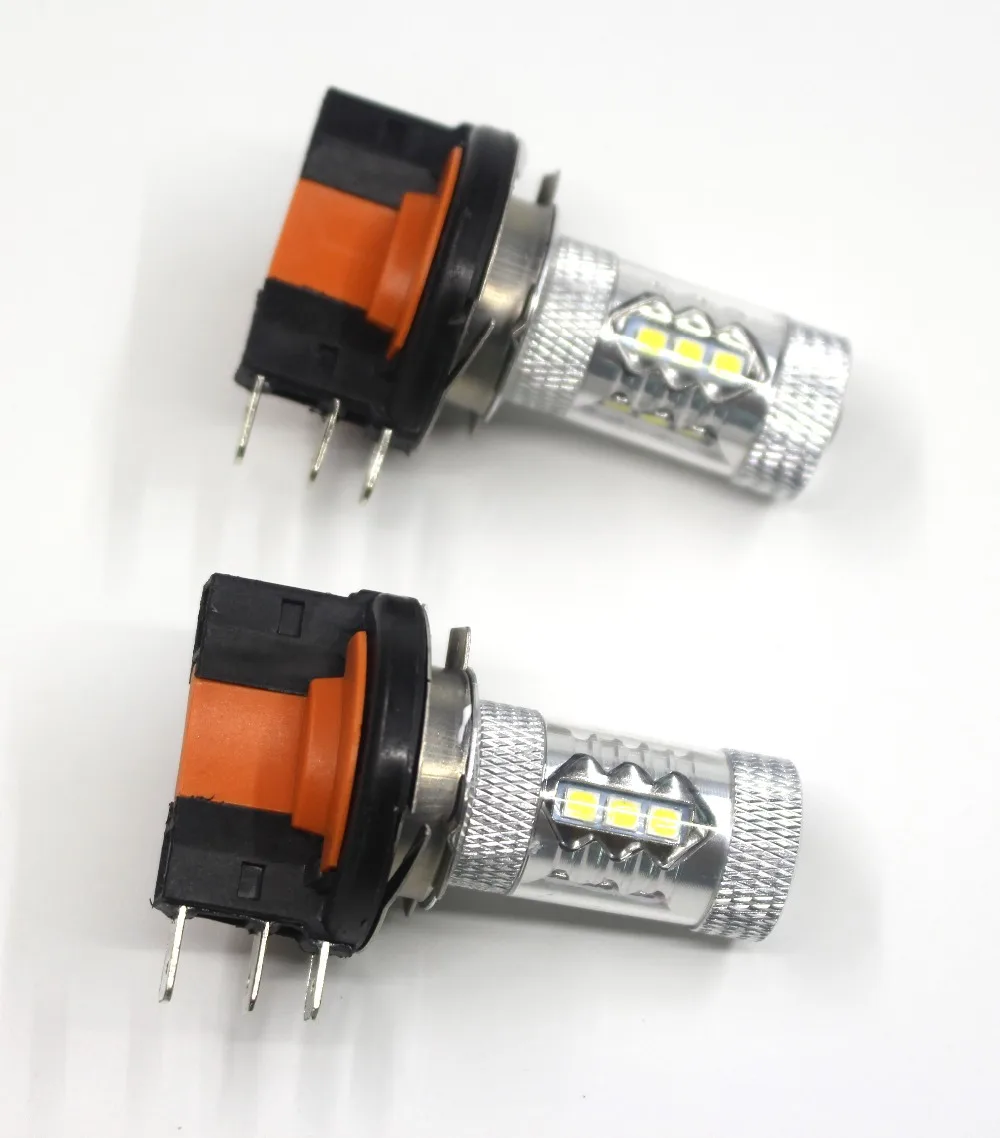 2 шт. супер яркий белый светодиодный свет автомобиля H15 80 Вт 16smd Противотуманные фары лампы