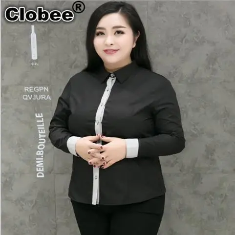 9XL 8XL 7XL 6XL blusas mujer de moda женские блузы рубашки 2018 осень белая блузка рубашка OL с
