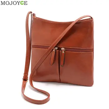 

Women Retro Crossbody Shoulder Bag Solid Color PU Leather Messenger Large Capacity Female Daily Travel Handbags