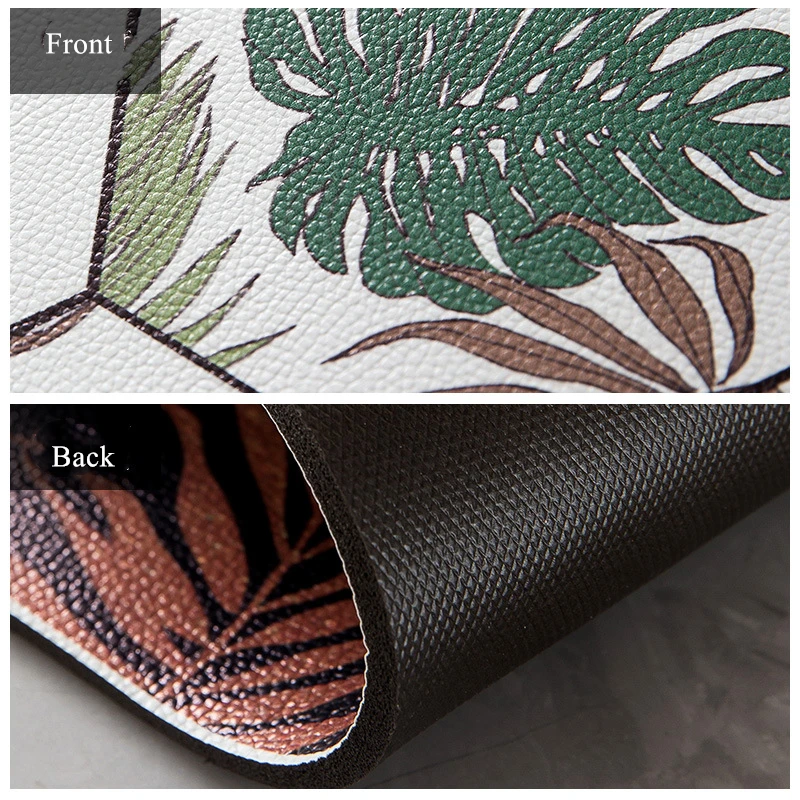 Modern Style Kitchen PVC Floor Mat Waterproof And Oil-proof Kitchen Carpet PU Rectangular Carpet For Doormat Living Room Bedroom