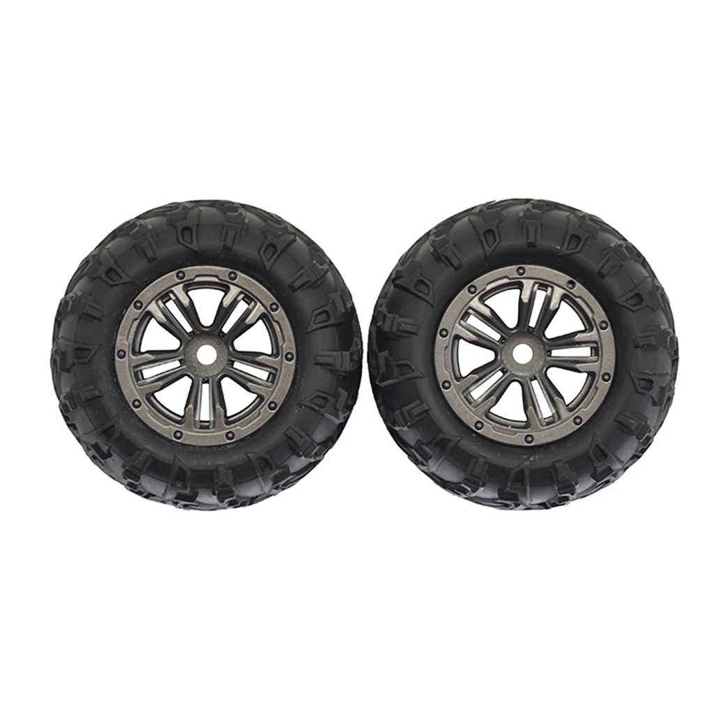 2PCS 1/20 Rubber Tires with Wheels for XLH 9145 Off-Road Monster Truck RC Car Accessories