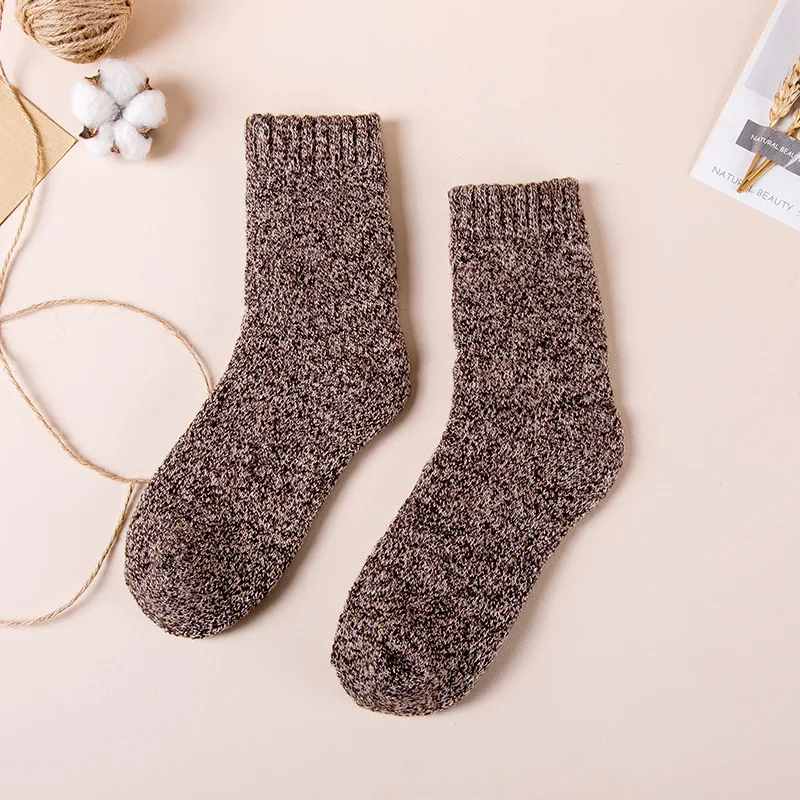 Men's Merino Wool Thick Warm High-Quality Winter Socks - Harajuku Retro Style, Antifreeze Cashmere, 3 Pairs