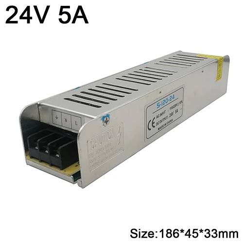 24V 5A 24 В переключатель питания 75 Вт 100 Вт 120 Вт AC 110 В 220 В к DC24V 3A 4.5A 5A светодиодный адаптер осветительные трансформаторы полоса тонкая форма - Цвет: 24V 5A